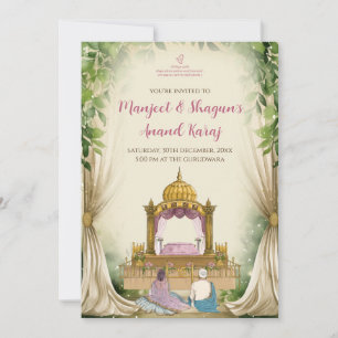 Digitale Anand Karaj Einladungen Sikh Hochzeitskar