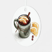 digitale Aquarellbild eines gemütlichen Winters m Ornament Aus Metall (Vorderseite links)