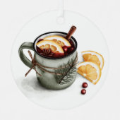 digitale Aquarellbild eines gemütlichen Winters m Ornament Aus Metall (Vorderseite)