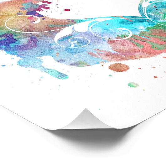 Digitale Aquarellbilder | Hearts Cutouts Fotodruck (Ecke)