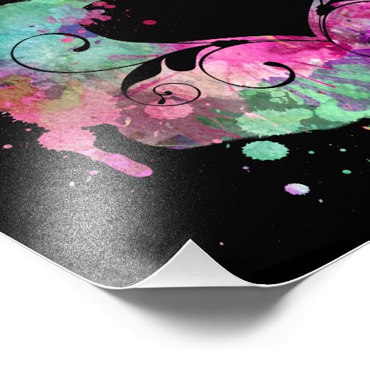 Digitale Aquarellbilder | Hearts Cutouts Fotodruck (Ecke)