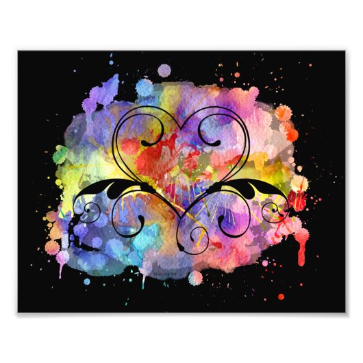 Digitale Aquarellbilder | Hearts Cutouts Fotodruck (Vorne)