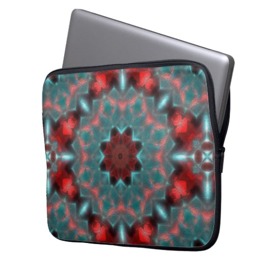 Digitale Ausrüstung hammert Glas rot und zyanisch Laptopschutzhülle (Vorderseite Links)