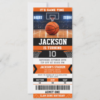 Digitale Basketball-Ticket-Geburtstagsfeier Einladung