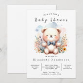 Digitale Bear Baby Dusche Einladung (Vorne/Hinten)