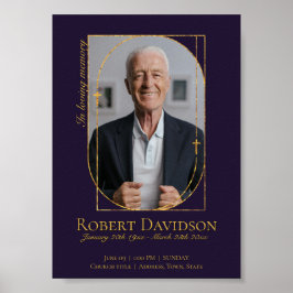 Digitale Bestattungsankündigung Post Dunkel Lila Poster