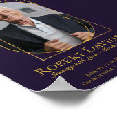 Digitale Bestattungsankündigung Post Dunkel Lila Poster (Ecke)