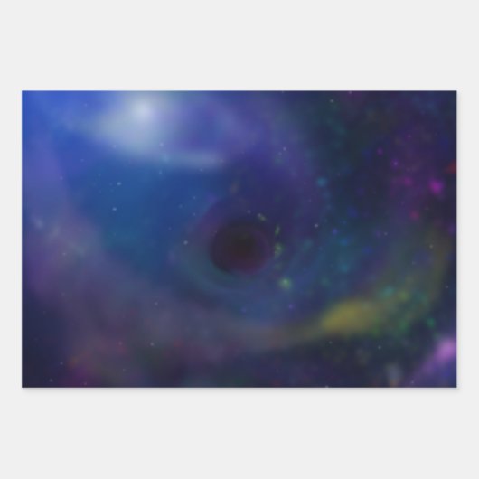 Digitale Bilder im Weltraum Geschenkpapier Set (Vorderseite)