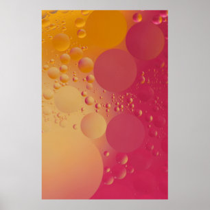 Digitale Blase in Rosa und Orange Poster