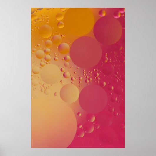 Digitale Blase in Rosa und Orange Poster (Vorne)