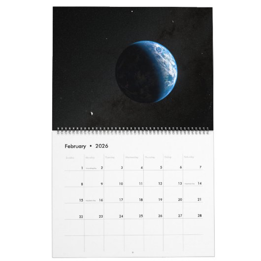 Digitale Blasphämie Planetscapes Wall Calendar Kalender (Feb 2026)