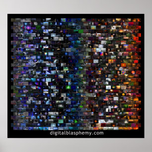 Digitale Blasphemie Funkspektrum-Mosaik (Schwarz) Poster