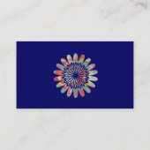 Digitale Blume, einfache, blaue Visitenkarte (Rückseite)