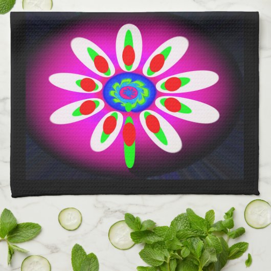 Digitale Blume Geschirrtuch (Gefaltet)