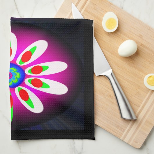 Digitale Blume Geschirrtuch (Viertel Falte)