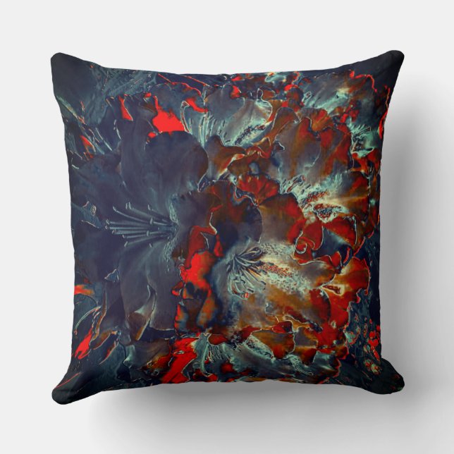 Digitale Blume in Asche und Kohle über Kohle Kissen (Rückseite)