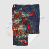 Digitale Blume in Asche und Kohle über Kohlen 3 Golfhandtuch (Insitu)