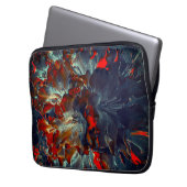Digitale Blume in Asche und Kohle über Kohlen 3 Laptopschutzhülle (Vorderseite Links)