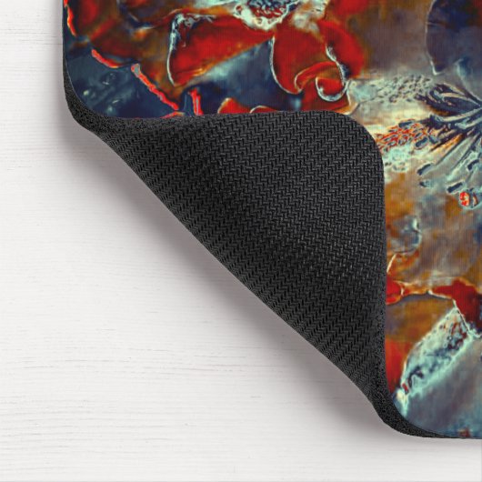 Digitale Blume in Asche und Kohle über Kohlen 3 Mousepad (Ecke)