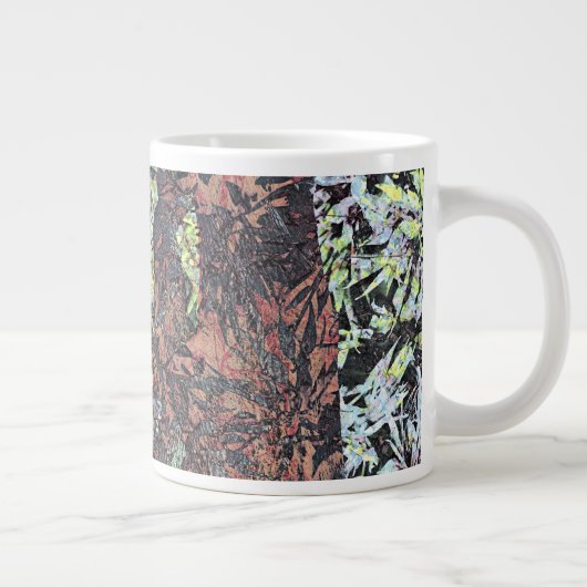 Digitale Blume mit Baumstruktur Jumbo-Tasse (Rechts)