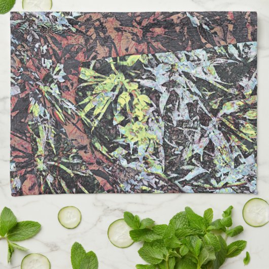 Digitale Blume mit Baumstruktur Küchentuch (Gefaltet)