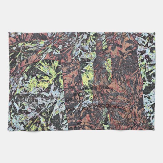 Digitale Blume mit Baumstruktur Küchentuch (Horizontal)