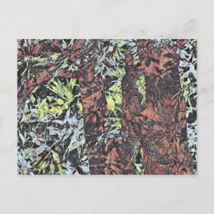 Digitale Blume mit Baumstruktur Postkarte