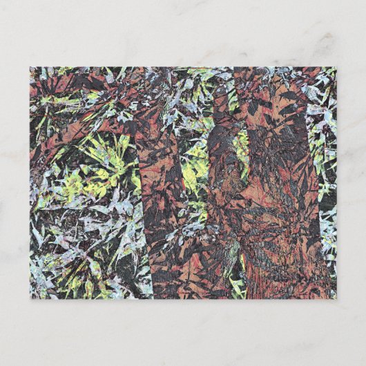 Digitale Blume mit Baumstruktur Postkarte (Vorderseite)