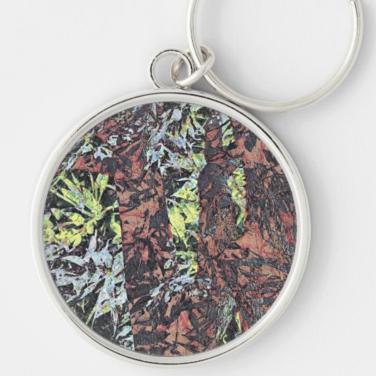 Digitale Blume mit Baumstruktur Schlüsselanhänger (Vorne)