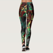 Digitale Blume mit metallischen oder kristallinen  Leggings (Rückseite)