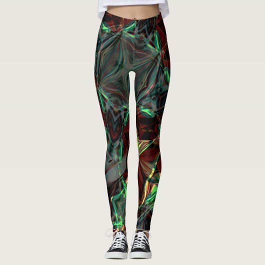 Digitale Blume mit metallischen oder kristallinen  Leggings (Vorderseite)