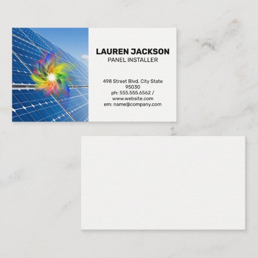 Digitale Blume | Solarmodule Visitenkarte (Vorne/Hinten)