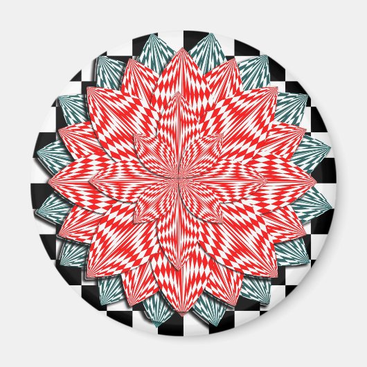 Digitale Blume von Kenneth Yoncich Magnet (Vorne)