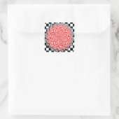 Digitale Blume von Kenneth Yoncich Quadratischer Aufkleber (Tasche)