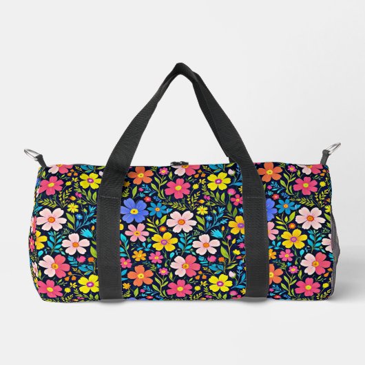 Digitale Blumenmalerei Blumenmuster Duffle Bag (Vorderseite)