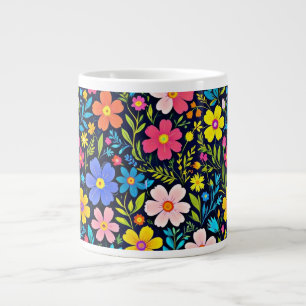 Digitale Blumenmalerei Blumenmuster Jumbo-Tasse