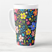 Digitale Blumenmalerei Blumenmuster Milchtasse (Linke Ecke)