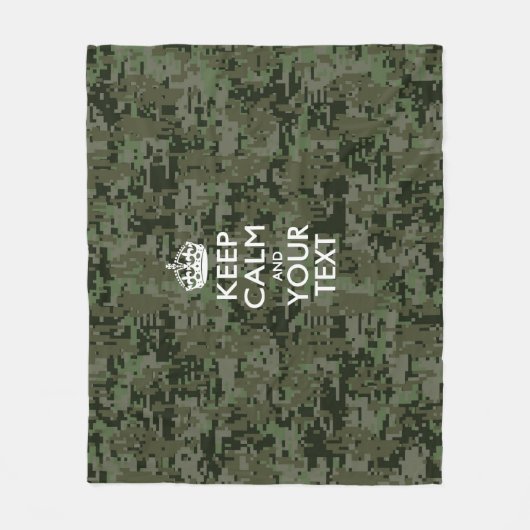Digitale Camouflage Behalte Ruhe und Text Fleecedecke (Vorderseite)