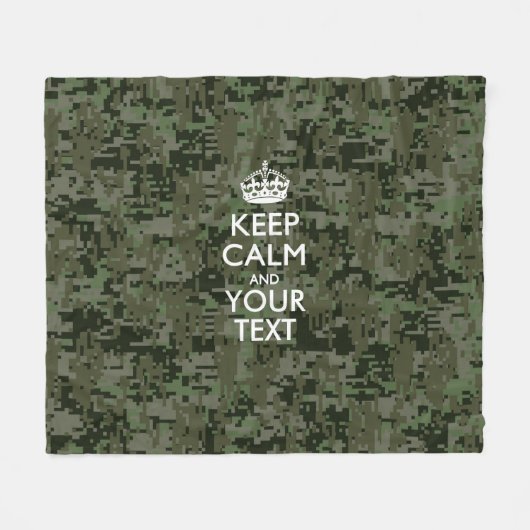 Digitale Camouflage Behalte Ruhe und Text Fleecedecke (Vorderseite (Horizontal))