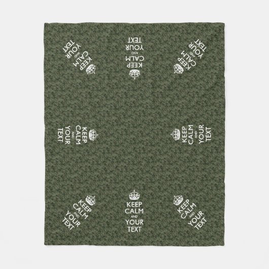 Digitale Camouflage Behalte Ruhe und Text Fleecedecke (Vorderseite)