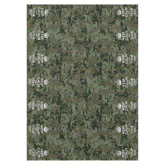 Digitale Camouflage Behalte Ruhe und Text Tischdecke (Vorderseite)