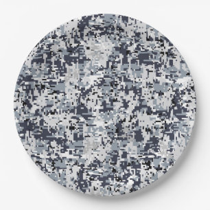Digitale Camouflage-Dekoration im urbanen Stil Pappteller