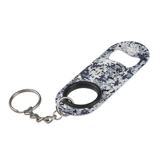 Digitale Camouflage-Dekoration im urbanen Stil Schlüsselbund Flaschenöffner (Vorderseite Schrägansicht)