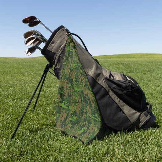 Digitale Camouflage Design im Holzstil Golfhandtuch (Gras)