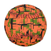 Digitale Camouflage Grün-Orangefarbenes Muster Baseball (Rückseite)