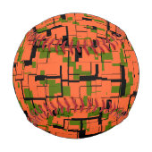 Digitale Camouflage Grün-Orangefarbenes Muster Baseball (Vorderseite)