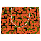 Digitale Camouflage Grün-Orangefarbenes Muster Große Geschenktüte (Vorderseite)