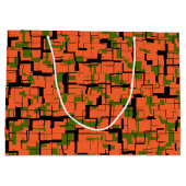Digitale Camouflage Grün-Orangefarbenes Muster Große Geschenktüte (Rückseite)
