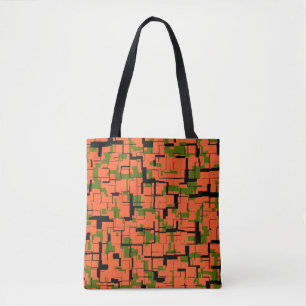 Digitale Camouflage Grün-Orangefarbenes Muster Tasche