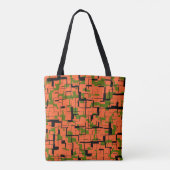 Digitale Camouflage Grün-Orangefarbenes Muster Tasche (Rückseite)